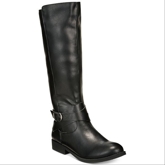 Stylish Flat Buckled Ankle Knee High Riding Boots - Picture 5 of 5
